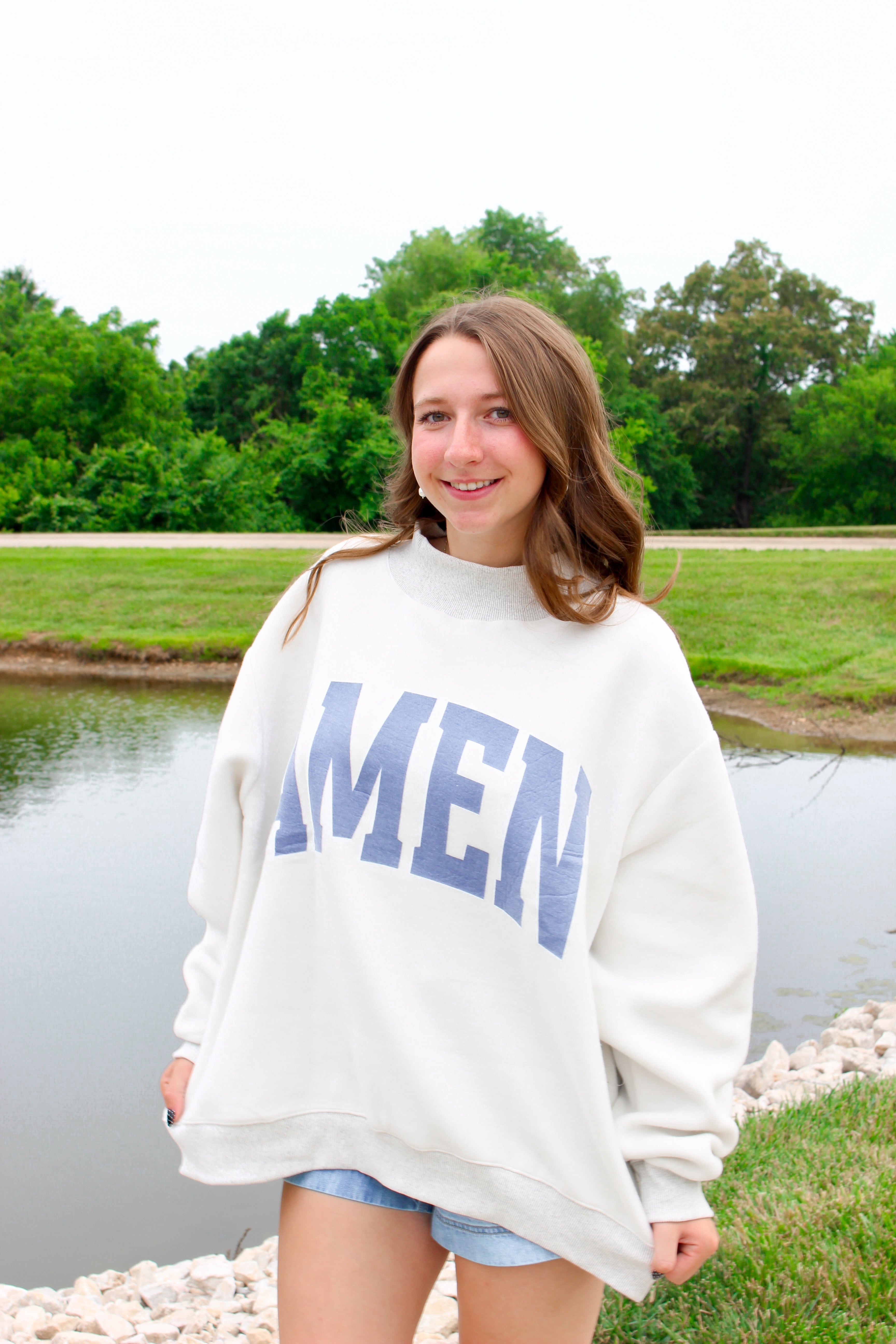 WWJD/AMEN Reversable Mockneck