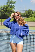 Blue Gingham Biker Shorts