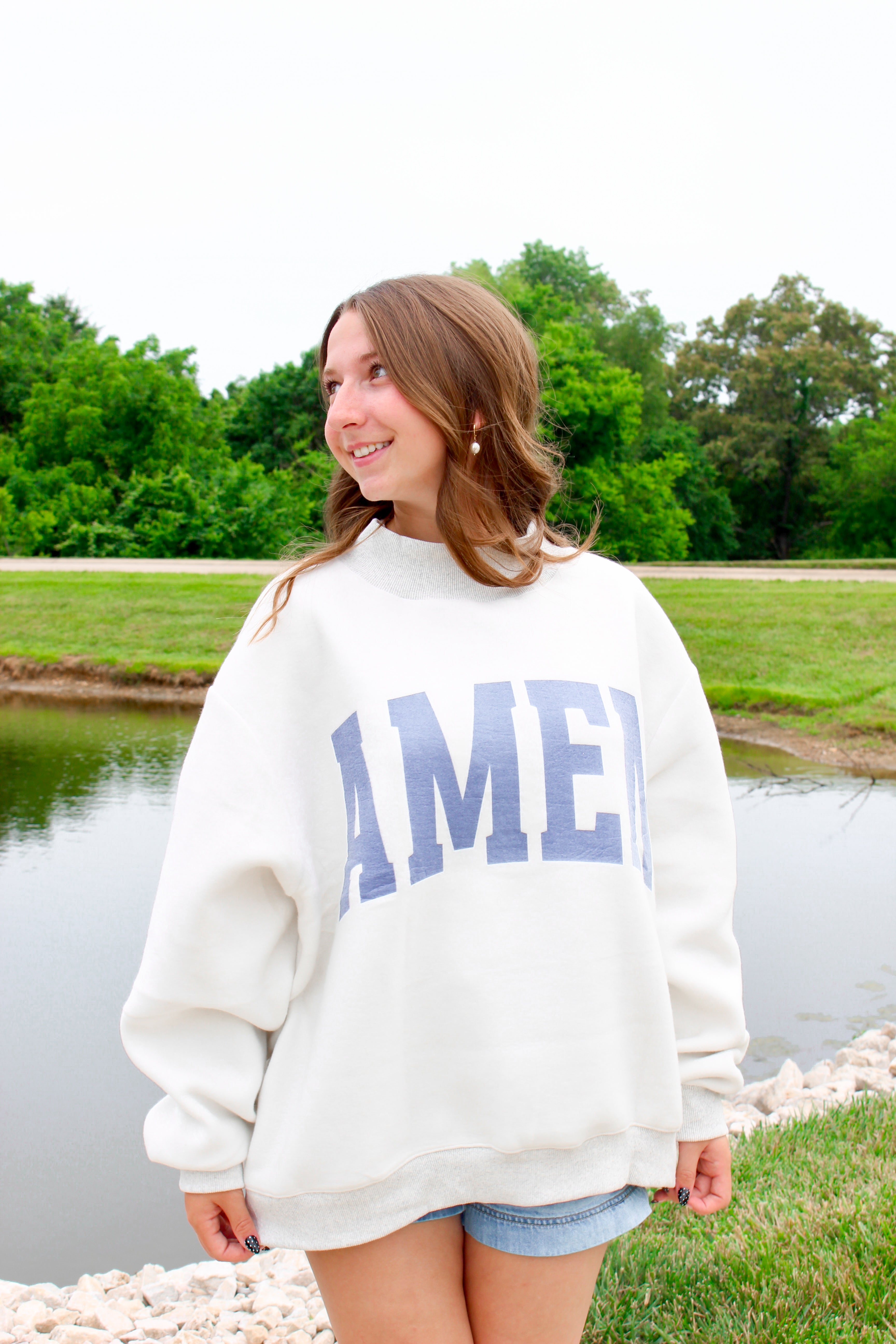 WWJD/AMEN Reversable Mockneck