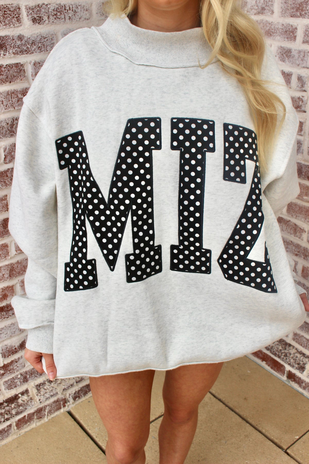 Collegiate Appliqué Mockneck Sweatshirt