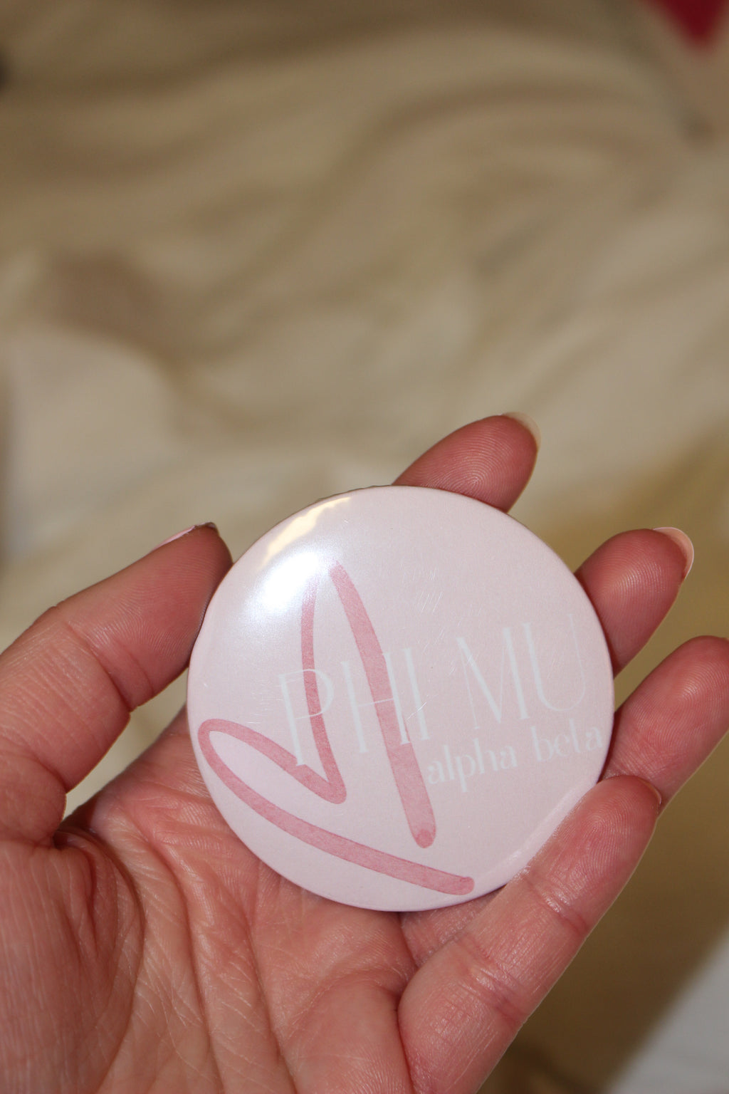 Phi Mu Alpha Beta - Heart button