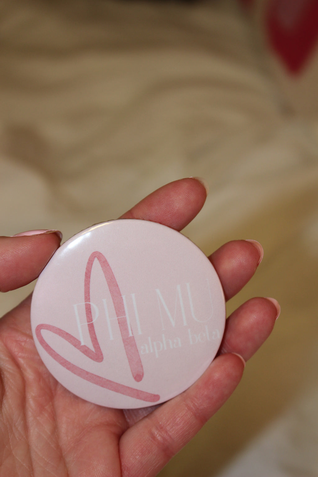 Phi Mu Alpha Beta - Heart button