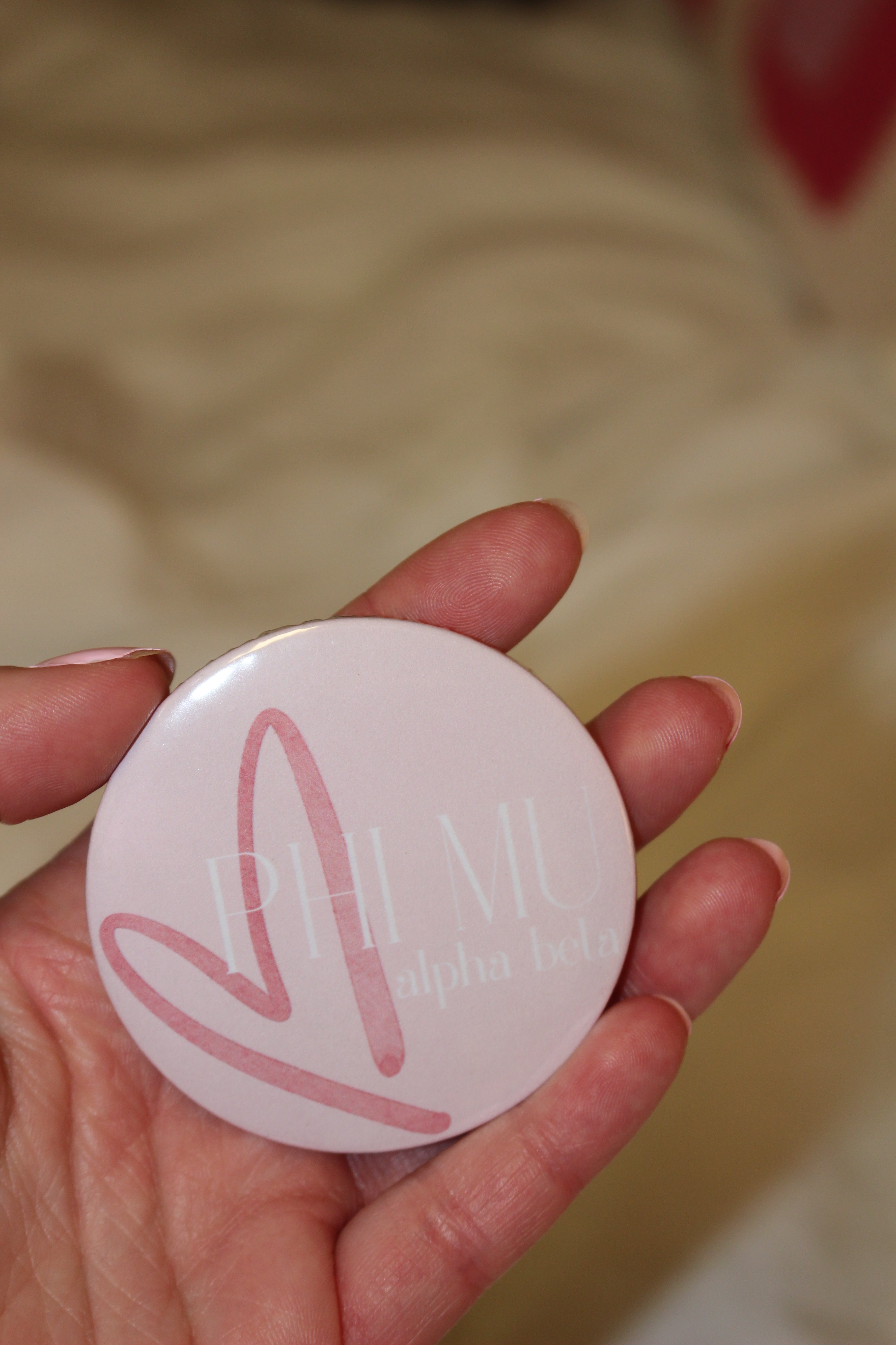 Phi Mu Alpha Beta - Heart button