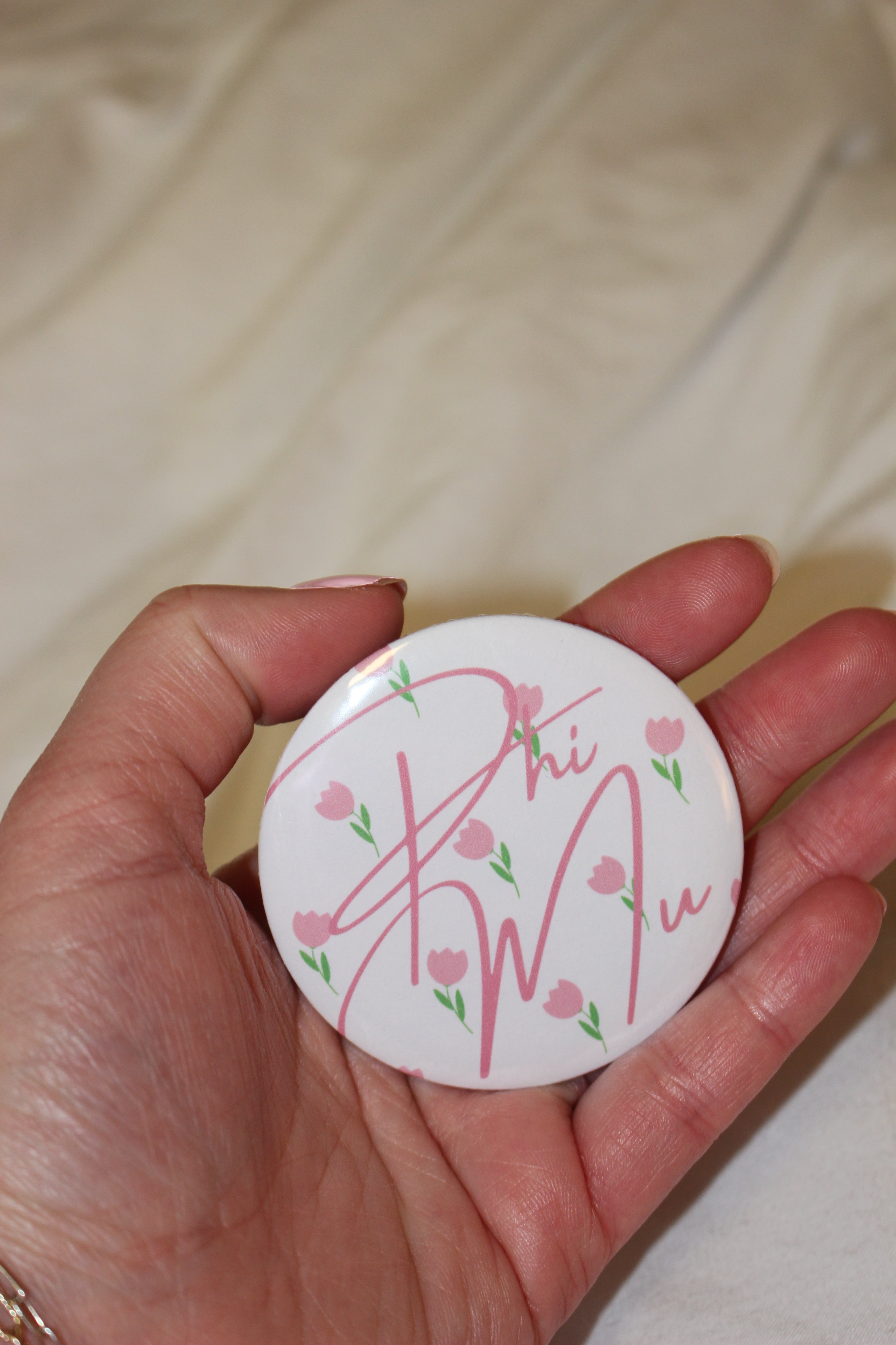 Phi Mu flower button