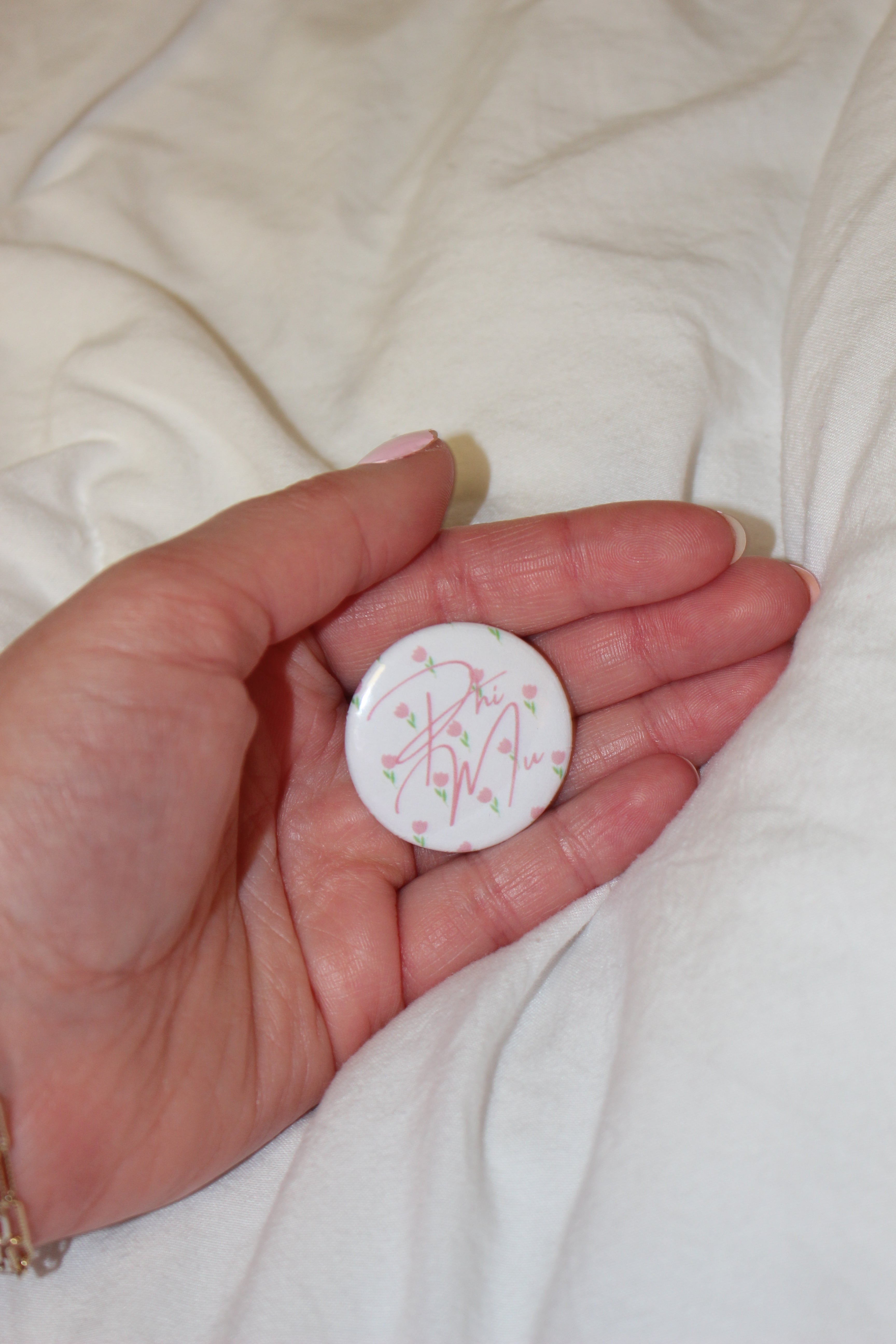 Phi Mu flower button