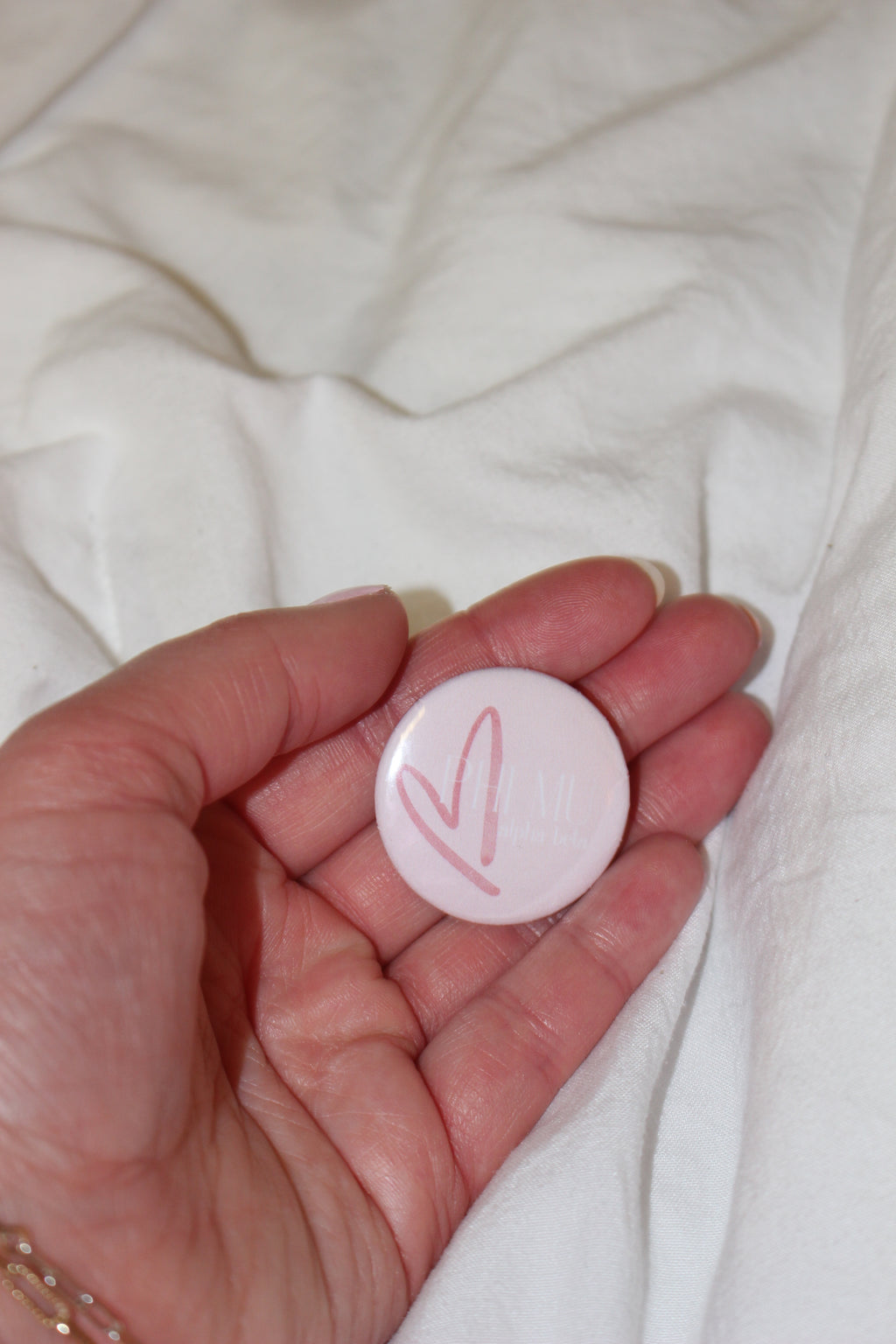 Phi Mu Alpha Beta - Heart button