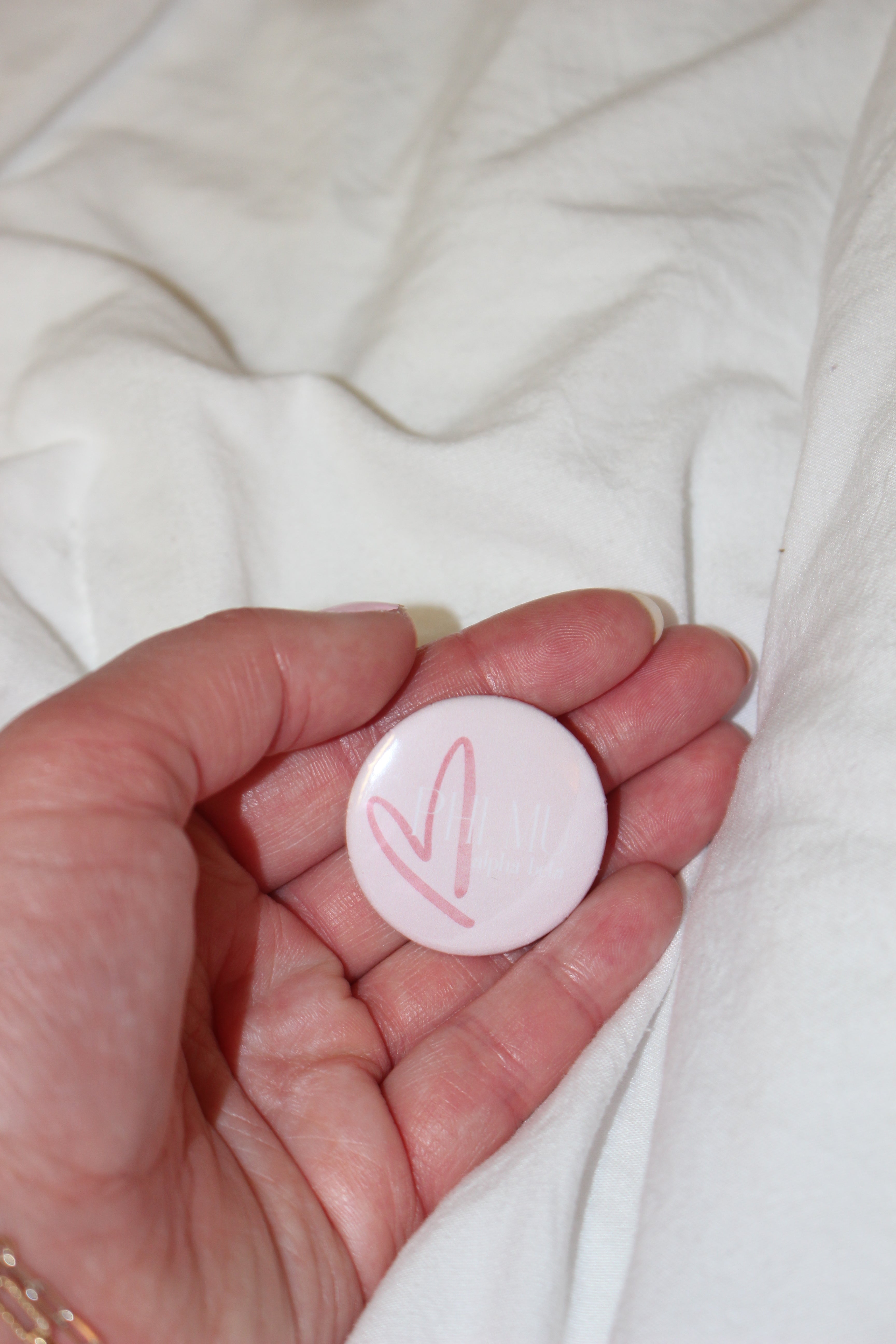 Phi Mu Alpha Beta - Heart button