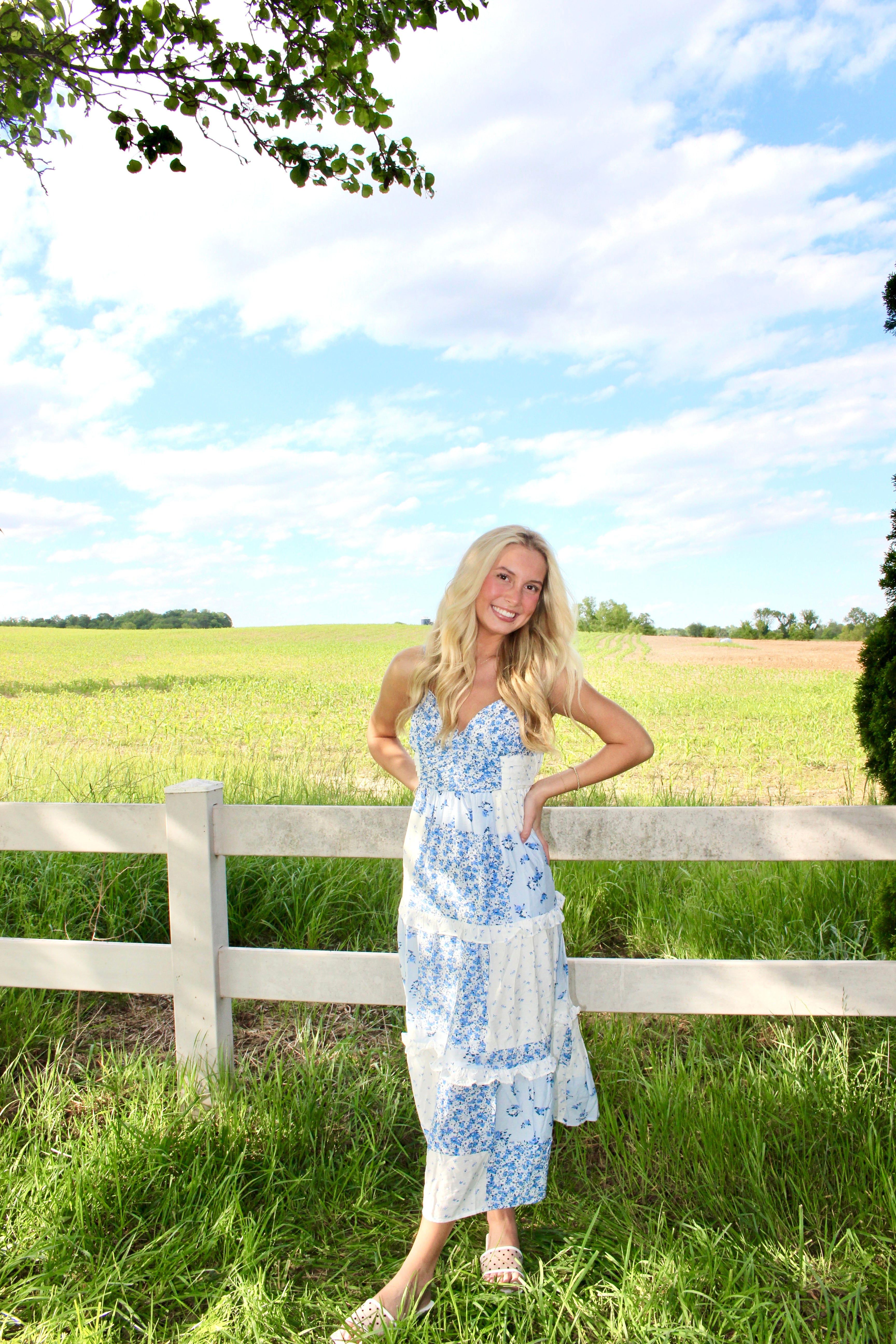 Blue Blossom Maxi Dress