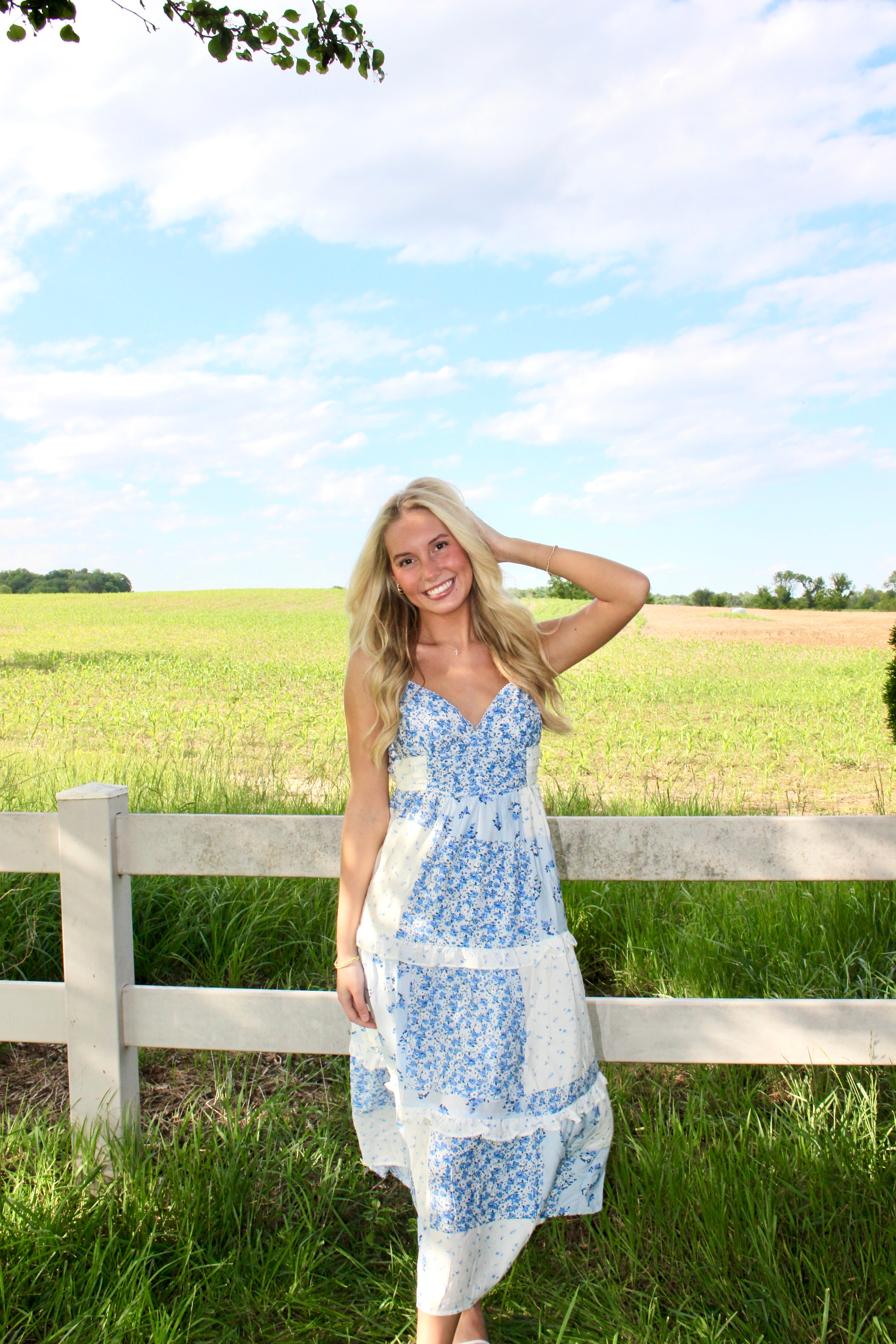 Blue Blossom Maxi Dress