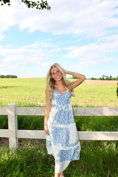 Blue Blossom Maxi Dress