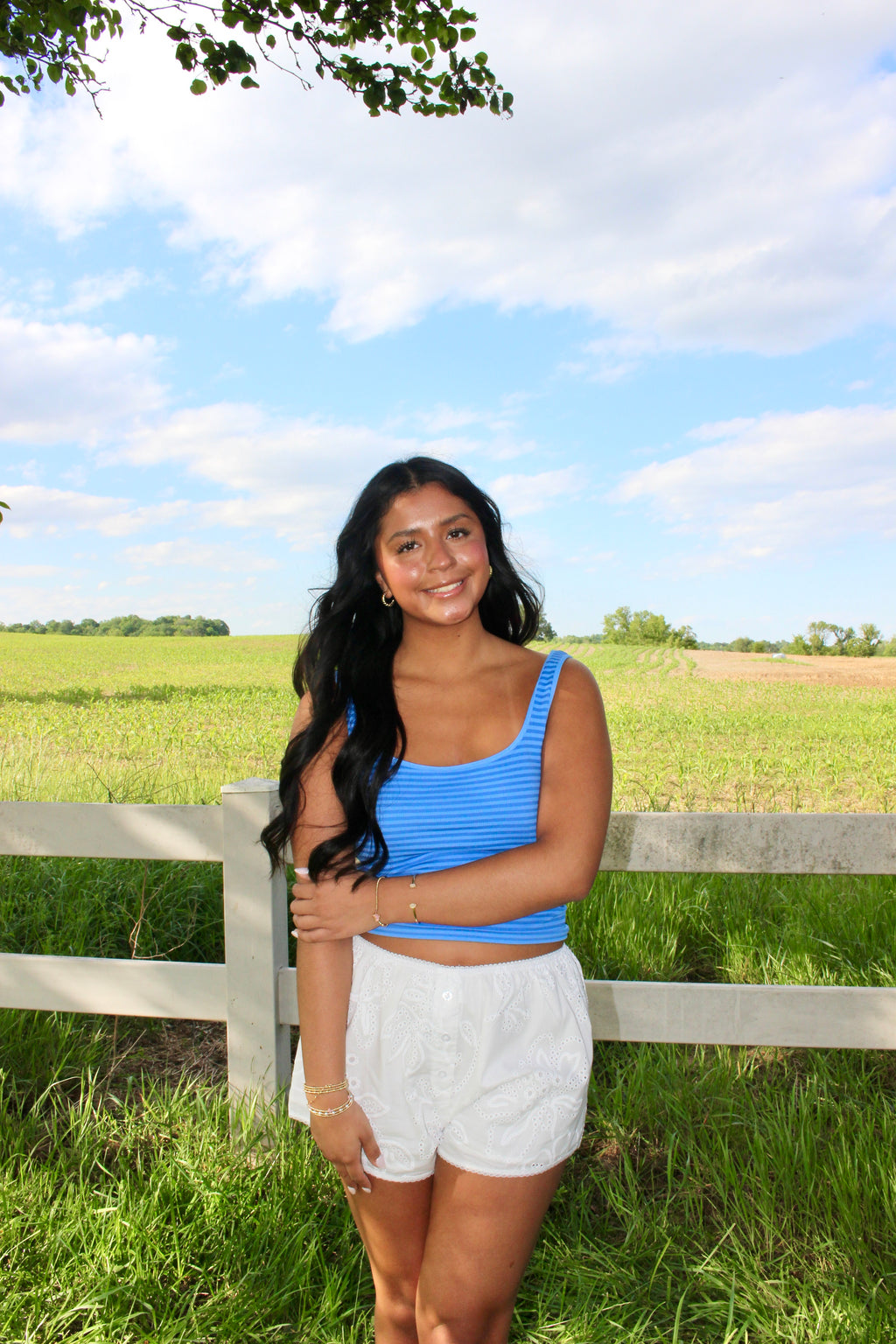 White Petal Eyelet Shorts